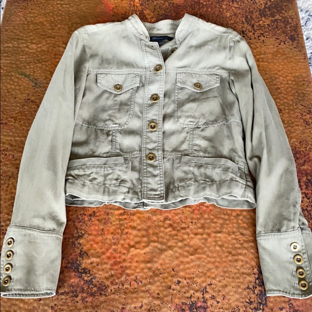 {Express} Olive Jacket with bronze buttons. Small.